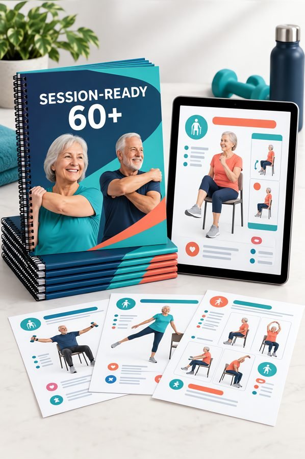 Session-Ready 60+ printable exercise guides and tablet
